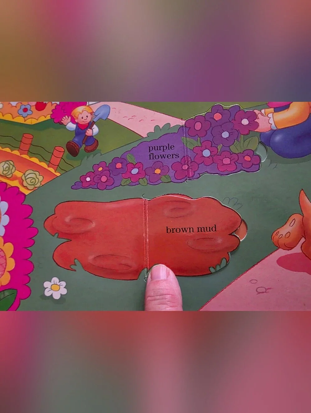 Vintage Children's Farm Playboard Book - Pink Barn Scene